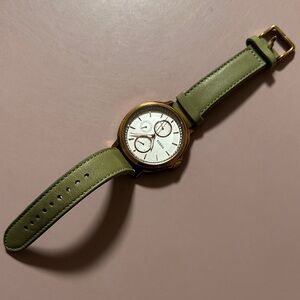 Fossil Women’s Olive Leather Watch with Gold Accents